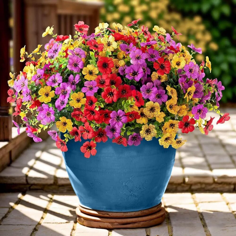 8109 Artificial Flowers Outdoor, Faux Silk Flowers Plastic Plants